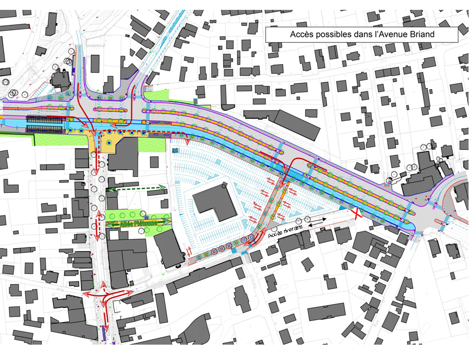 Les voies d'accès à l'Avenue Briand