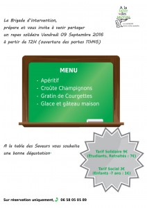 Menu Restaurant Solidaire