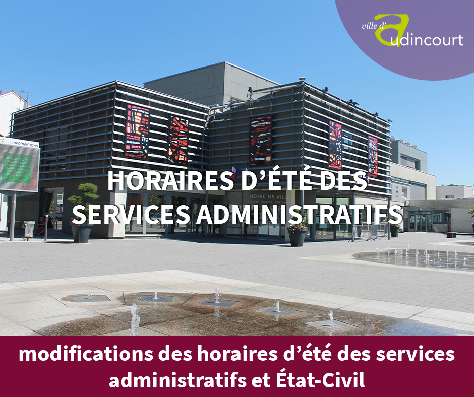 Horaire été service admin